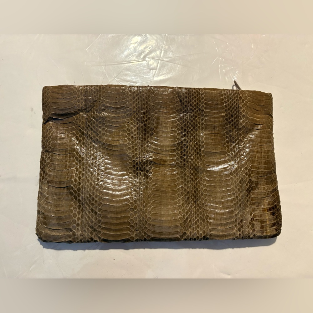 Jasmine Tan Snakeskin leather Clutch